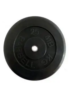 Диск обрезиненный черный Barbell d-26 25 кг