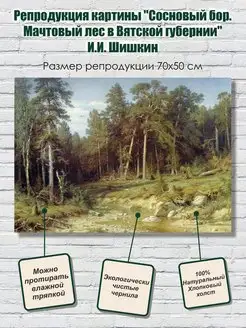 Репродукция картины "Сосновый бор. И.И. Шишкин