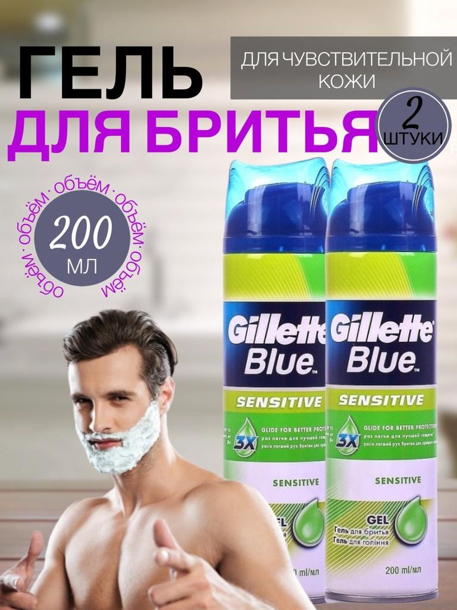 Гель для бритья gillette blue для чувствительной кожи