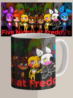 Кружка аниматроники с принтом FNAF