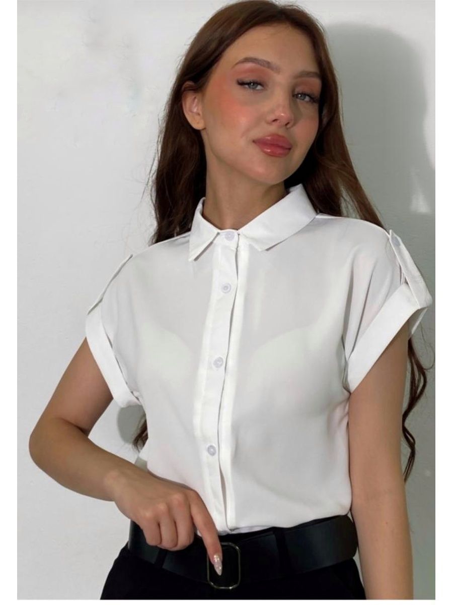 Рубашка с коротким рукавом женская оверсайз