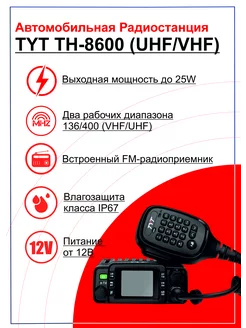 Автомобильная радиостанция TH-8600 универсальная