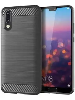 Мягкий чехол в стиле карбон для Huawei P20