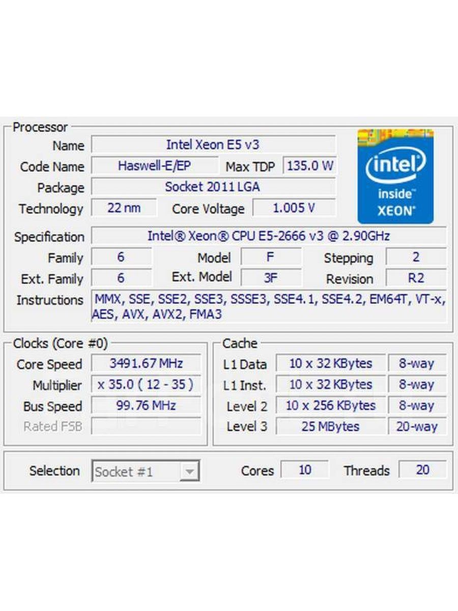 Intel xeon e5 2666 v3