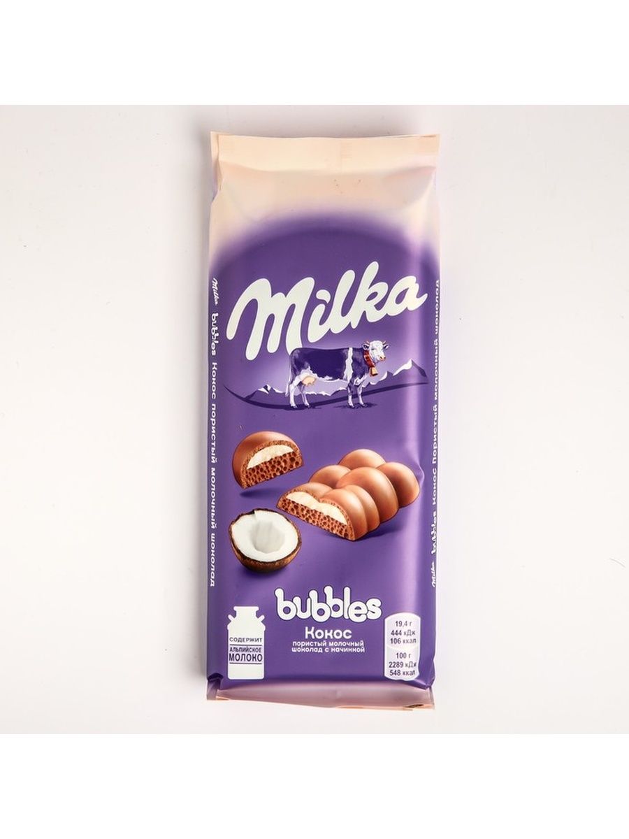 Шоколад Milka, Bubbles, Кокос, 92 г