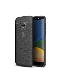 Чехол Litchi Grain для Motorola Moto E5 (черный)