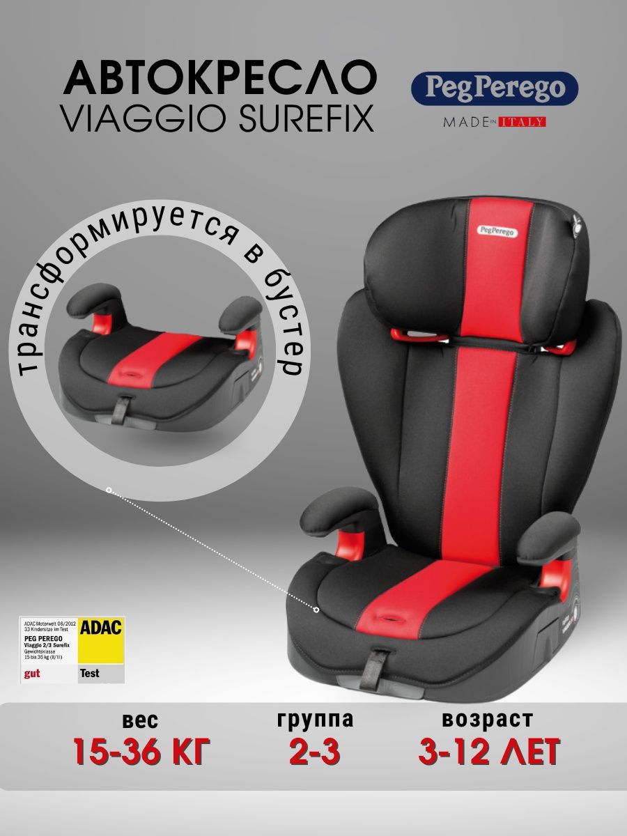 Кресло peg perego viaggio 2 3 surefix