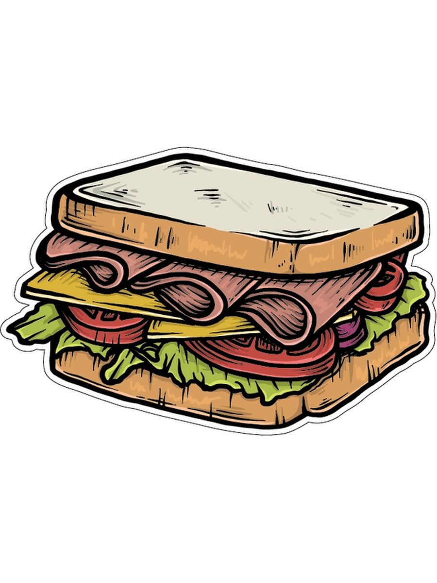Сэндвич в руке рисунок