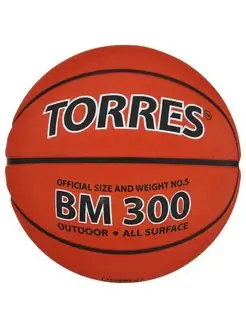 Мяч баскетбольный TORRES BM300, B00015, резина, клееный